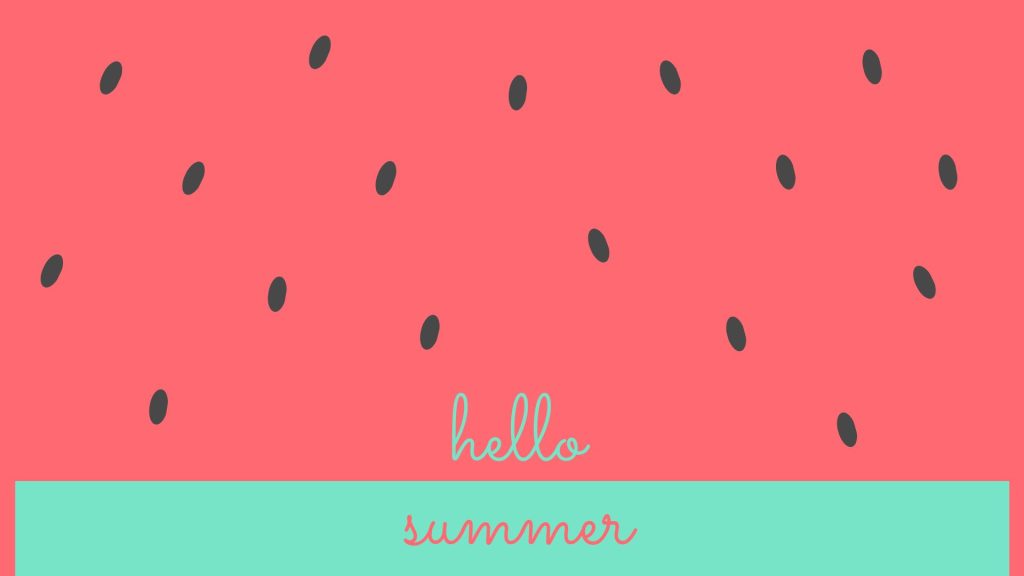 Hello summer red background watermelon wallpaper