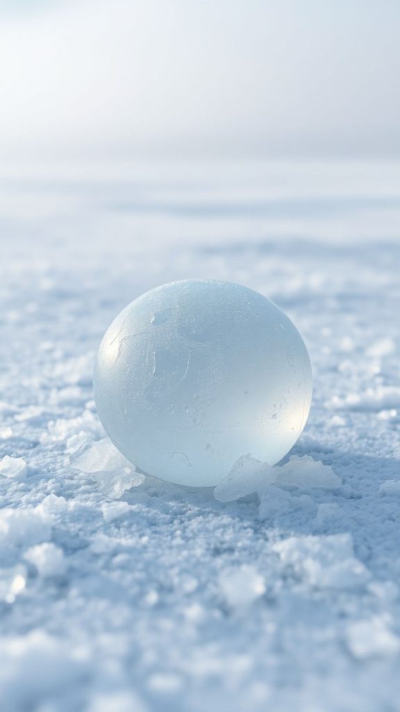 Icy ball fruit with icy themed background blox fruits wallpaper