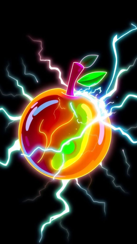 Lego art fruit with glowing sparkle effect blox fruits wallpaper