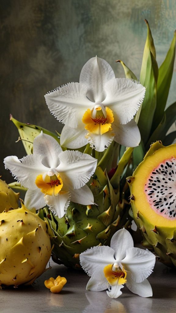 Lifelike vision yellow dragon fruit wallpaper