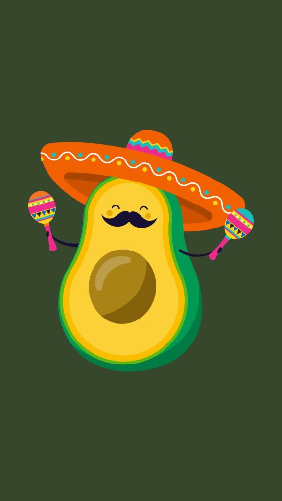 Mr avocado with hat and zinc background avocado wallpaper