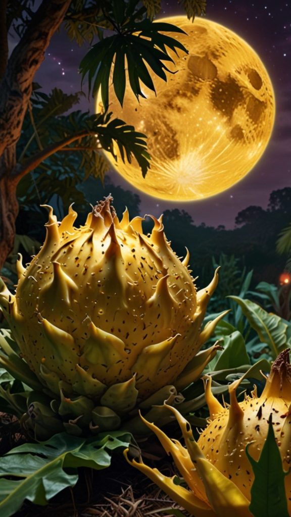 Night themed yellow dragon fruit wallpaper
