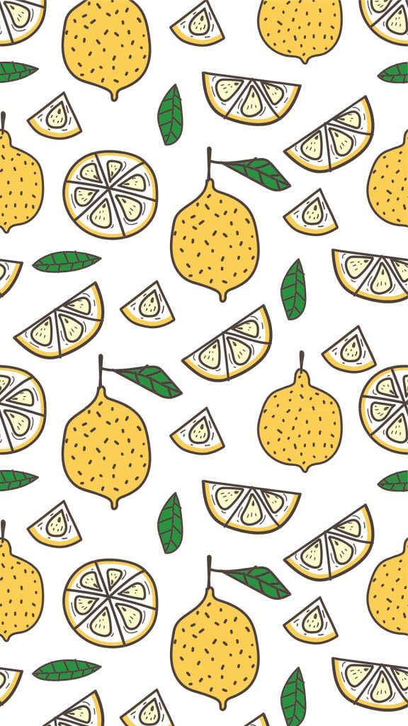 Painted aesthetic lemon wallpaper