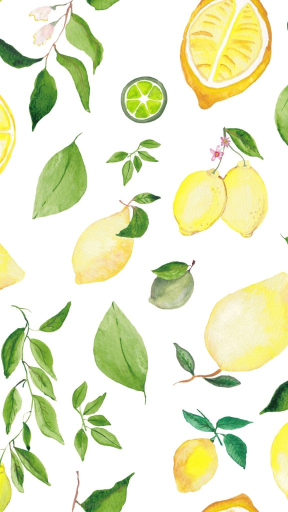 Painted lemon wallpaper