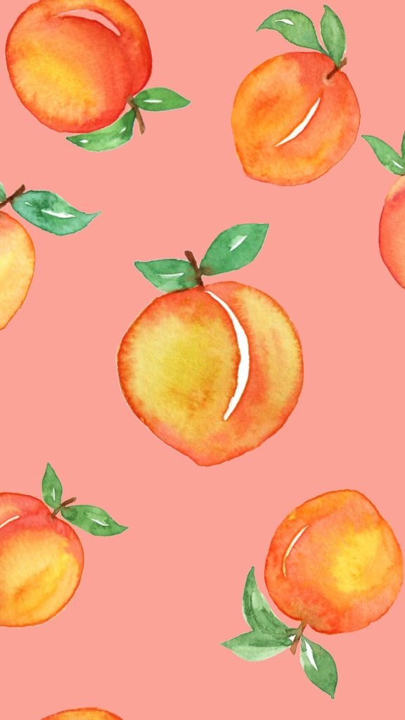 Painted peach wallpaper