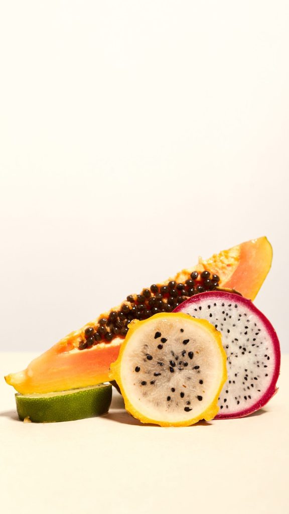 Papaya & yellow dragon fruit wallpaper