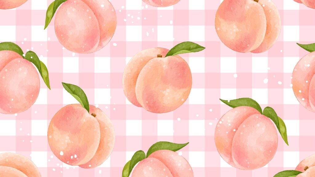 Peach floral wallpaper