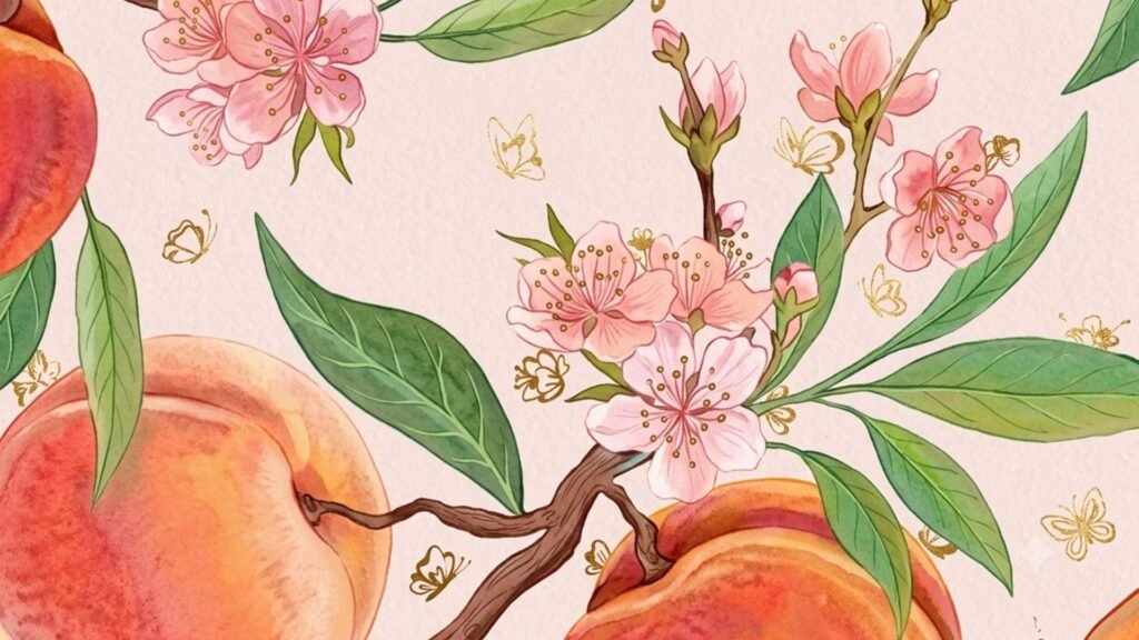 Peach illustration wallpaper