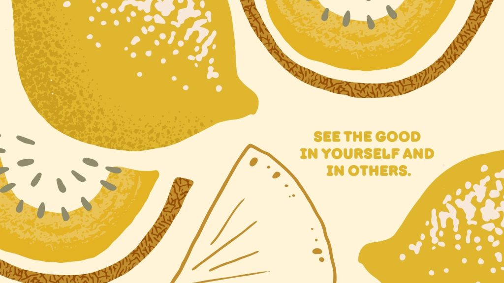 Peach shaded lemon wallpaper