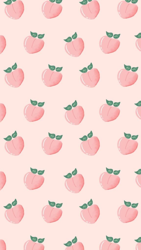 Pink Cute Peach Pattern Phone Wallpaper