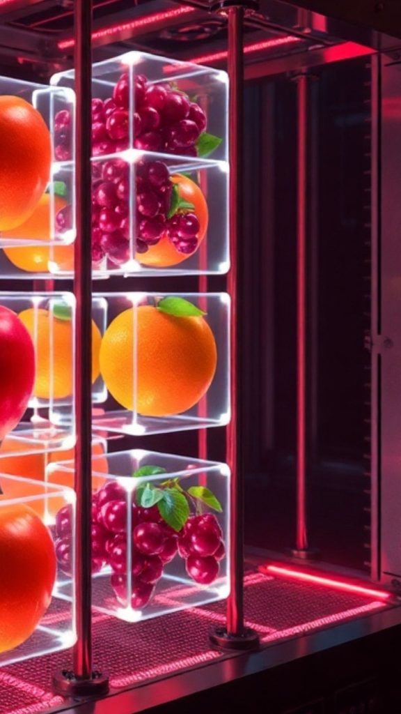 Pink aesthetic box with fruits and digital themed background blox fruits wallpaper