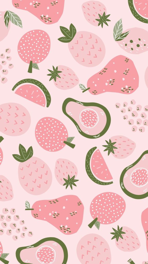 Pink avocados with pink fruits and baby pink background avocado wallpaper