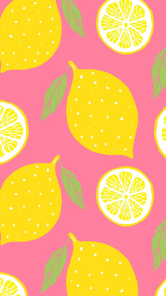 Pink background lemon wallpaper