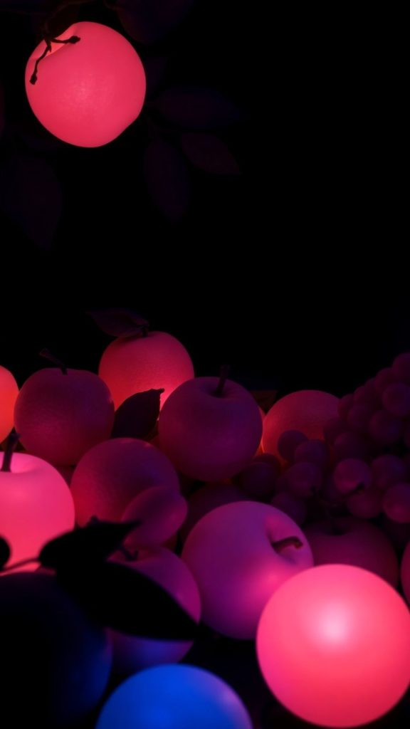 Pink glowing fruits with neon and black background blox fruits wallpaper
