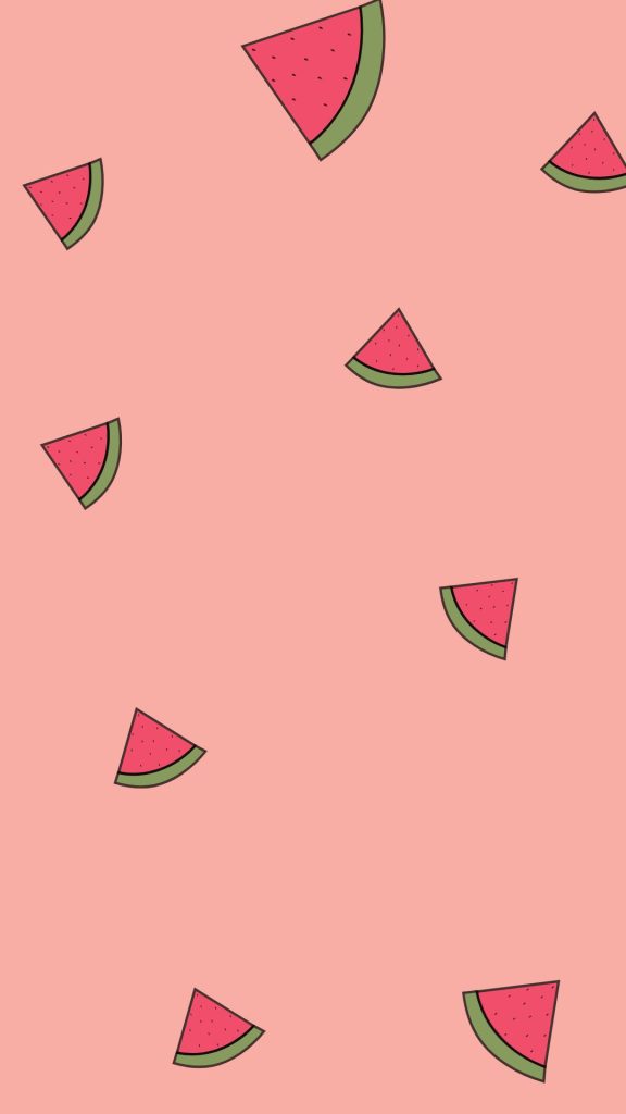 Pixeld pink watermelon pieces with baby pink background watermelon wallpaper