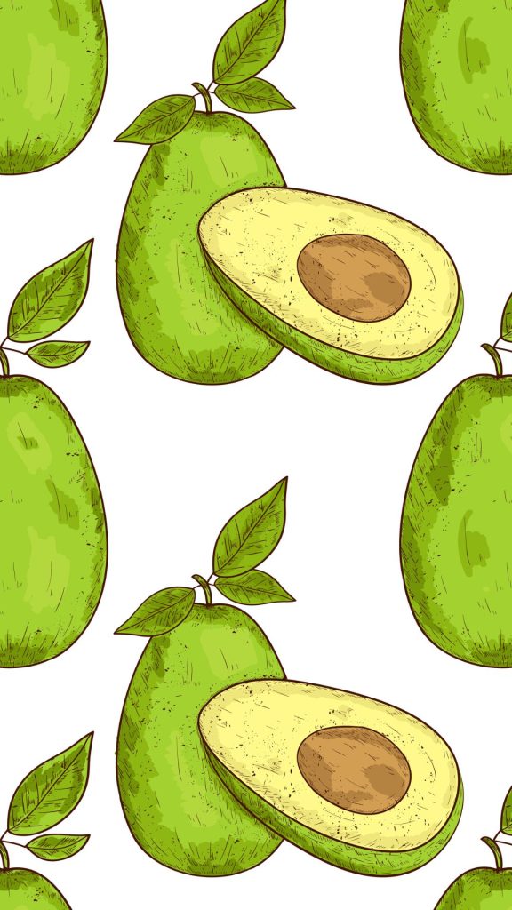 Realistic painted avocados with white background avocado wallpaper