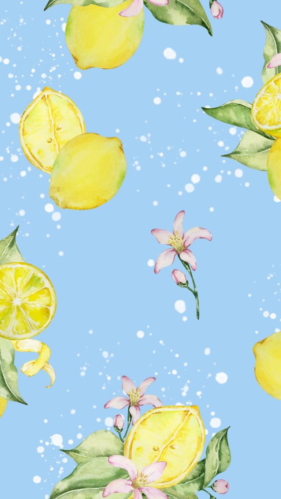 Sky floral lemon wallpaper