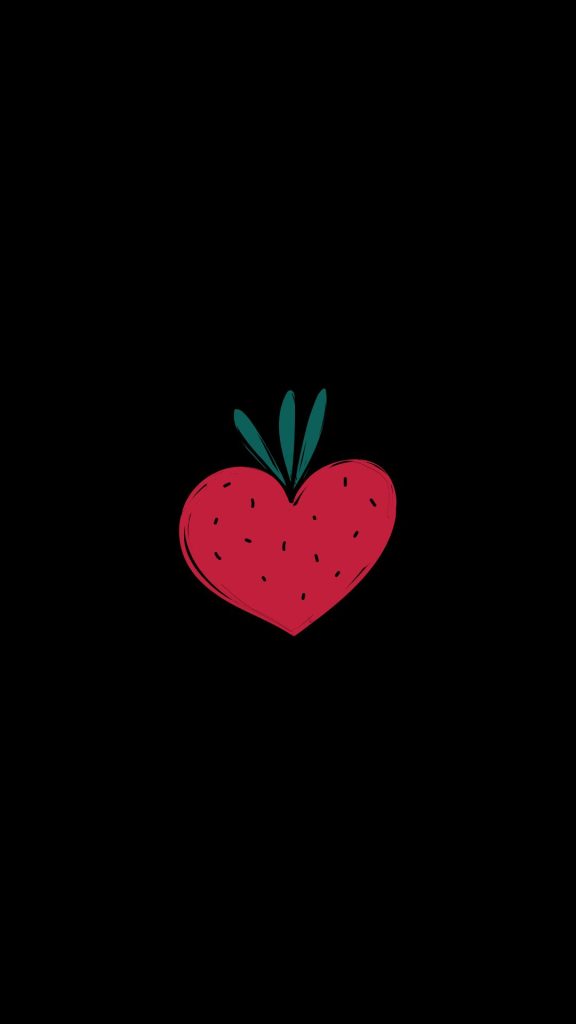 Strawberry heart with black background beautiful strawberry wallpapers