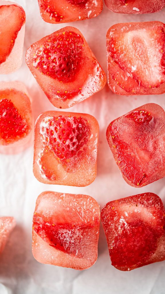 Strawberry ice cubes beautiful strawberry wallpapers