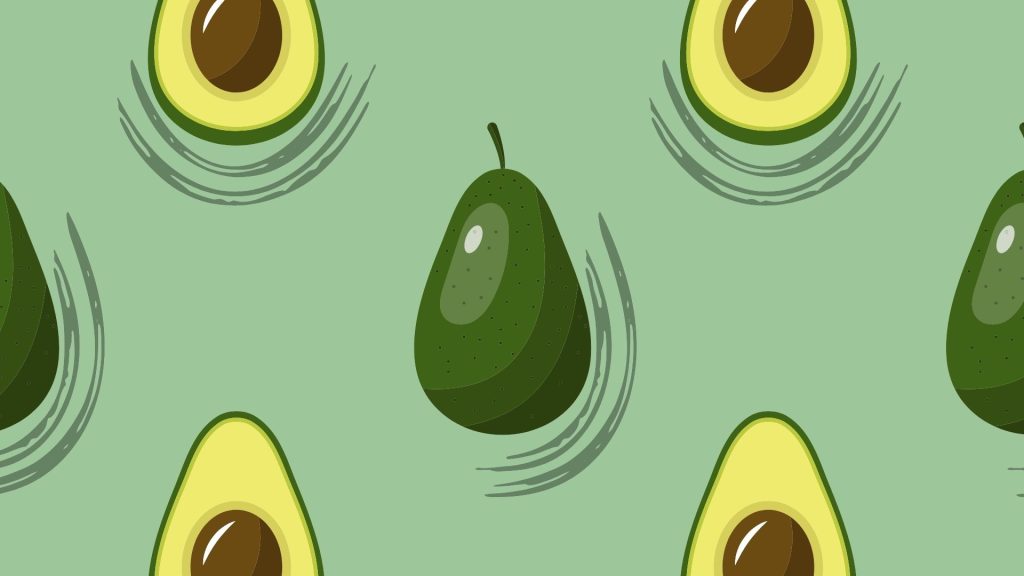 Sweet aesthetic green avocados with zinc blue background avocado wallpaper