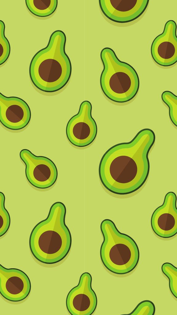 Sweet cartoonic avocados with light green background avocado wallpaper