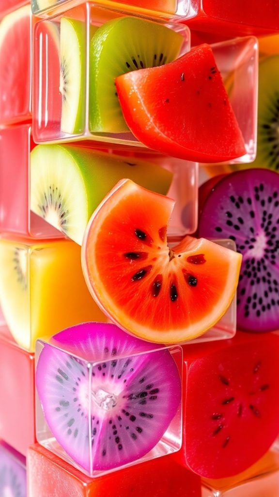 Sweet fruits in crystal box with pink cover image blox fruits wallpaper