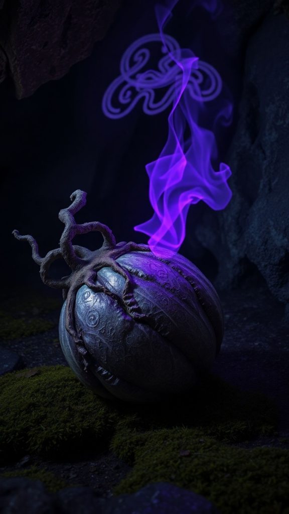 Vintage and majestic purple fruit with ancient background blox fruits wallpaper