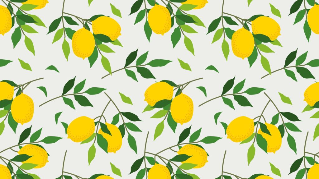 Vintage leafy lemon wallpaper for laptop