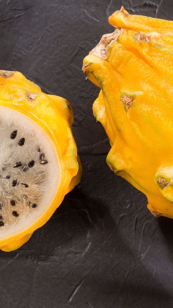 Vintage yellow dragon fruit wallpaper