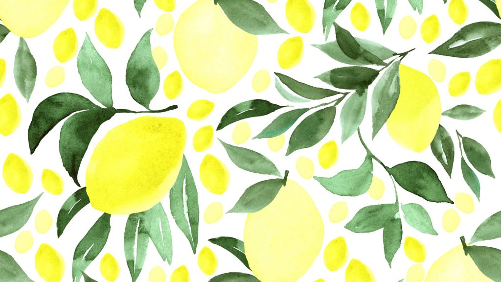 Water painted laptop background lemon wallpaper