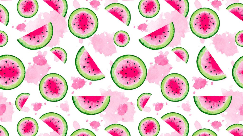 Water painted pink watermelons with white background watermelon wallpaper
