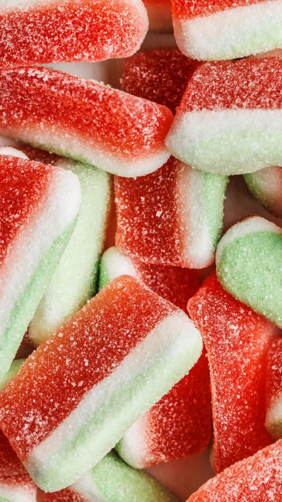 Watermelon candies coated with sugar watermelon wallpaper