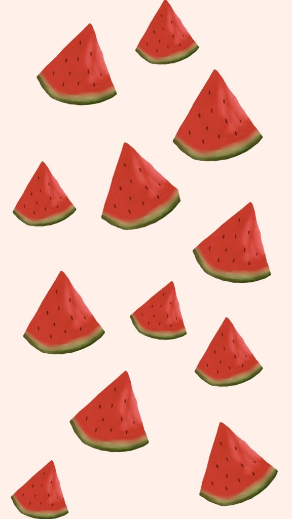 Watermelon pieces with baby pink background watermelon wallpaper