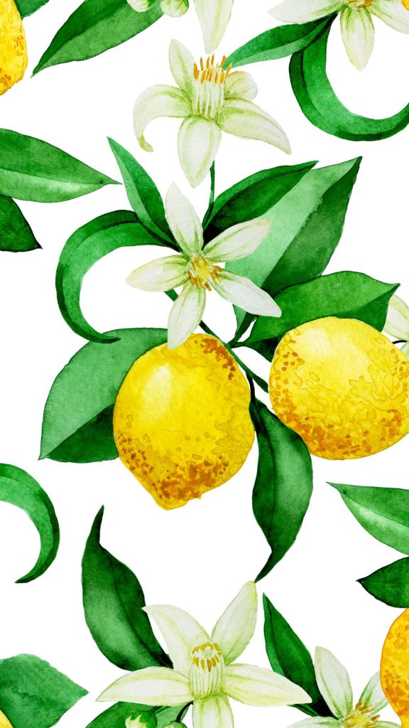 White lily lemon wallpaper