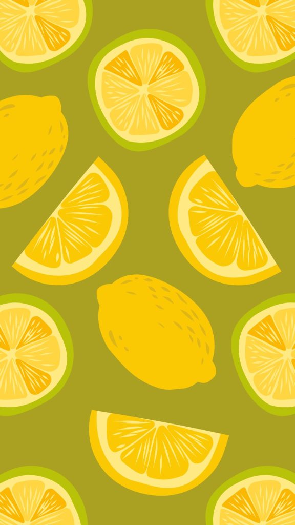 Yellow and green lemon wallpaper