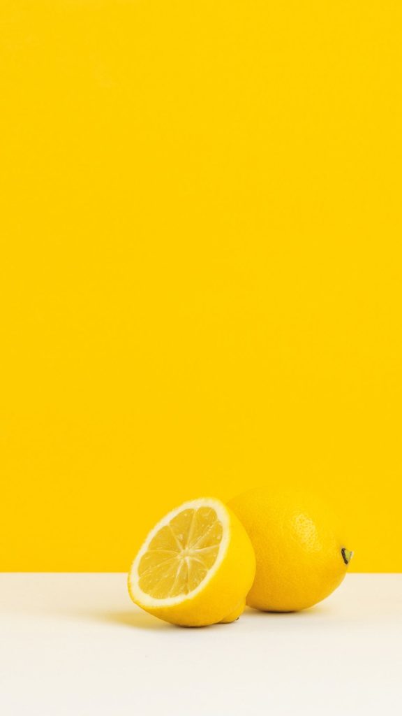Yellow background lemon wallpaper