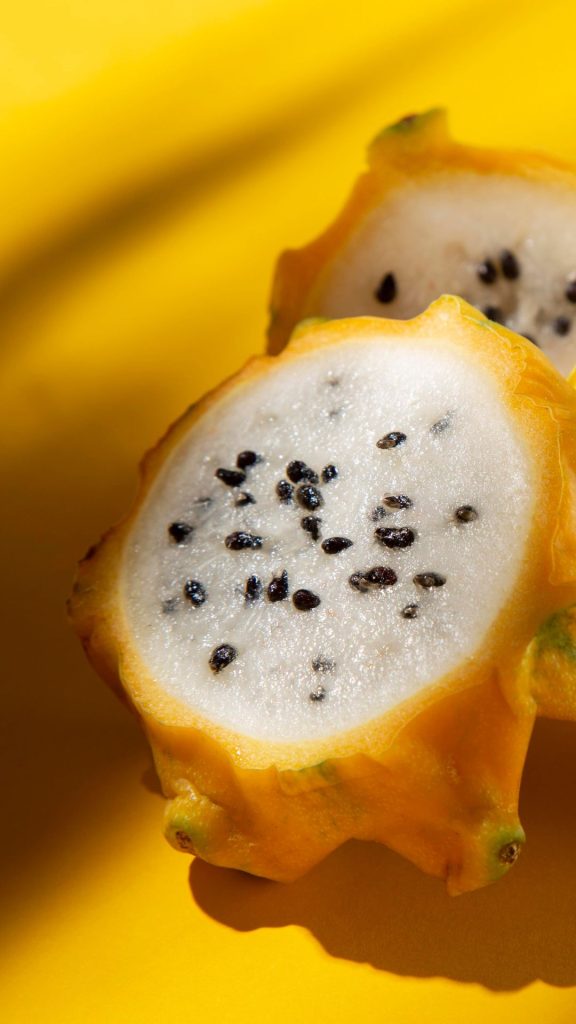 Yellow background yellow dragon fruit wallpaper