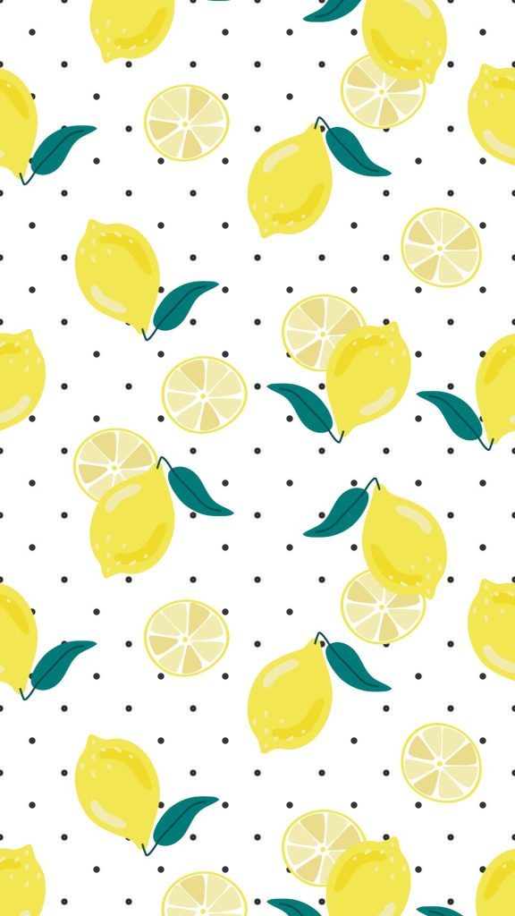 lemon wallpaper with polka dots