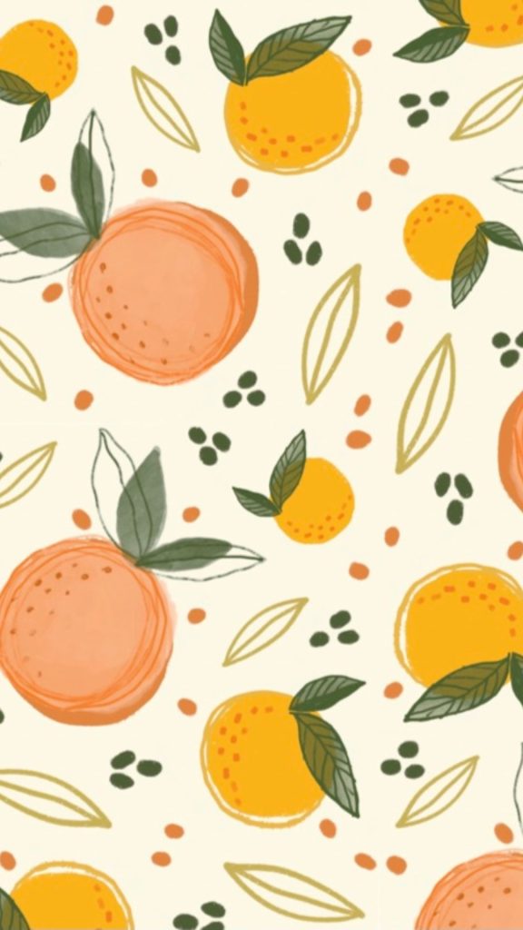 Aesthetic and demure aesthetic cute orange fruit wallpaper
