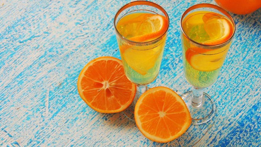 Cocktail aesthetic cute orange fruit wallpaper