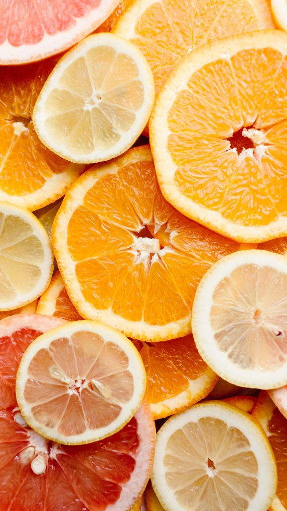 Colorful aesthetic cute orange fruit wallpaper