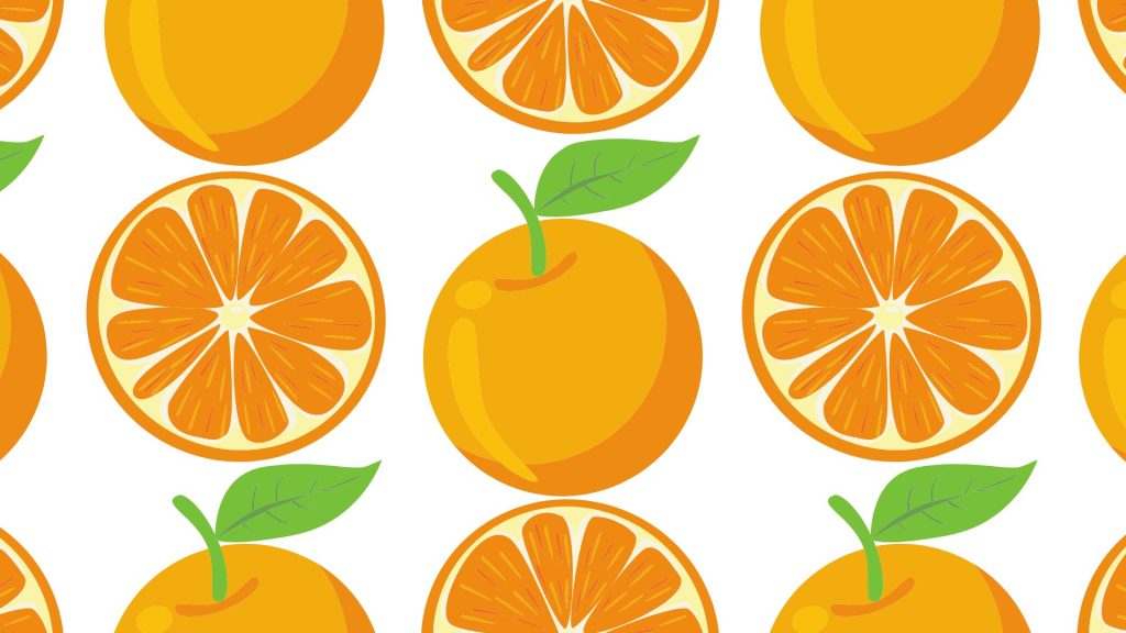 Colorful aesthetic cute orange fruit wallpaper