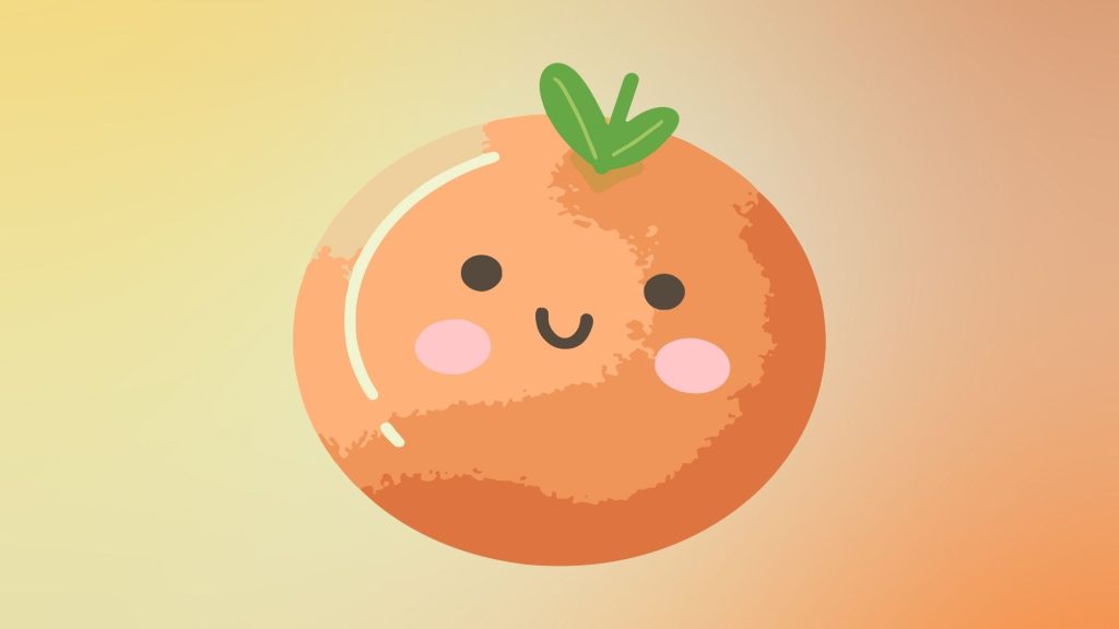 Dewy aesthetic cute orange fruit wallpaper