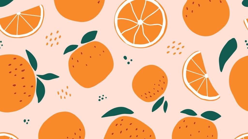 Girly aesthetic cute orange fruit wallpaper