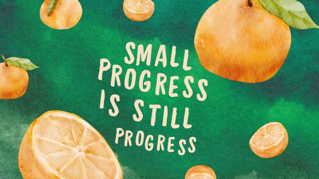 Greenish aesthetic cute orange fruit wallpaper