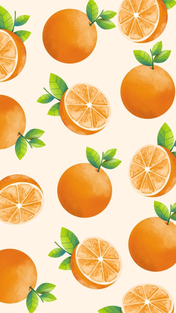 Juicy aesthetic cute orange fruit wallpaper