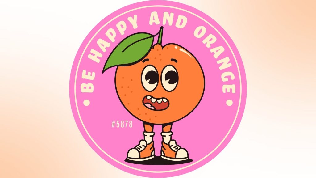 Pinkish aesthetic cute orange fruit wallpaper