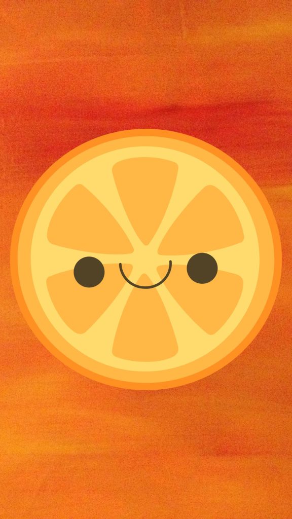Slicey aesthetic cute orange fruit wallpaper