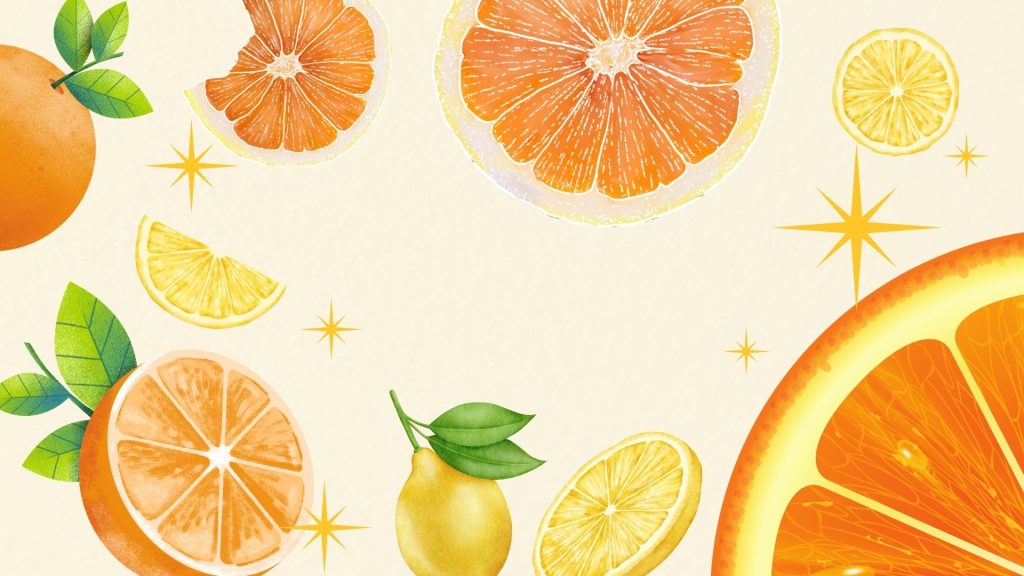 Sparkly aesthetic cute orange fruit wallpaper