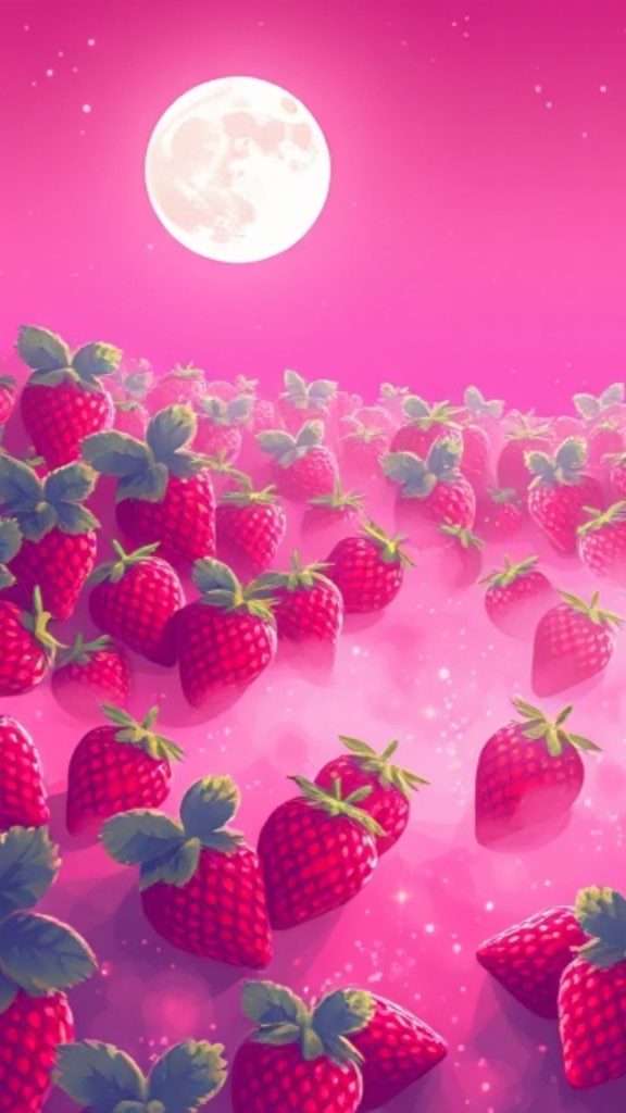 Strawberries-with-moon-pink-strawberry-wallpaper-576x1024